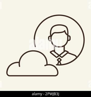 Outsource management line icon Stock Vector