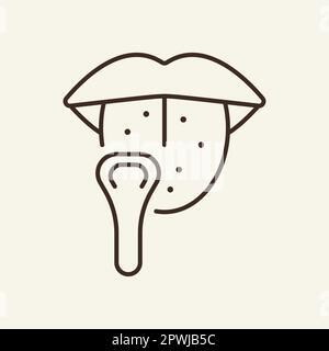 Tongue cleaning line icon Stock Vector