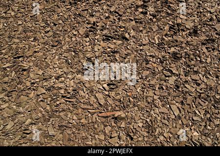 Loose volcanic rocks surface. Full frame texture. Stock Photo