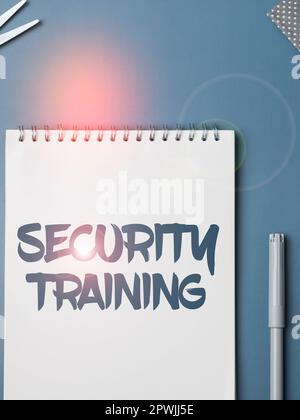 Conceptual display Security Training, Word Written on providing security awareness training for end users Stock Photo