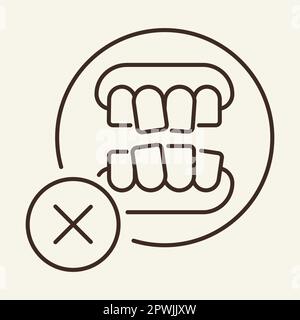 Malocclusion line icon Stock Vector