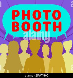 Writing Displaying Text Photo Booth. Concept Meaning Form Of Photo Sharing  And Publishing In The Format Of A Blog Stock Photo, Picture and Royalty  Free Image. Image 198281577.