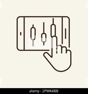 Internet trading line icon Stock Vector