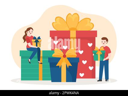 Souvenir Shop with Various the Gifts, Decorative Vases and Jewelry to Share by Friends or Family in Flat Cartoon Hand Drawn Templates Illustration Stock Photo