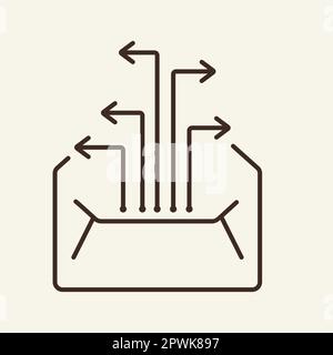 Sending email line icon Stock Vector