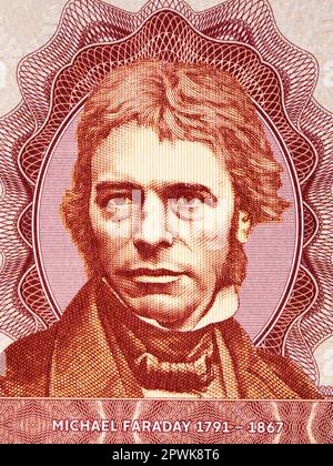Michael Faraday a portrait from English  money Stock Photo