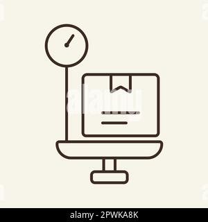 Box weight line icon Stock Vector