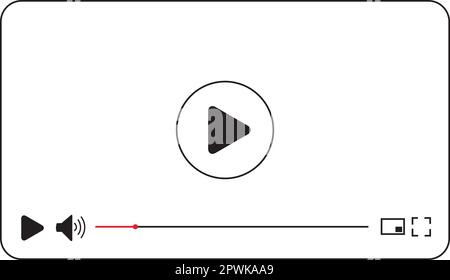 A video player screen with the play symbol on a white background Stock Vector