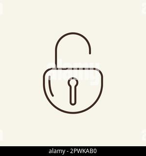 Open padlock line icon Stock Vector