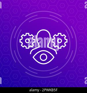 viewers, audience settings line icon for web Stock Vector
