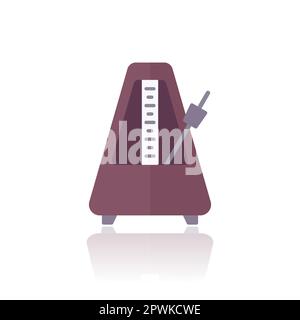 metronome with a pendulum icon, flat vector Stock Vector