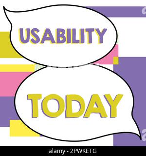 Text caption presenting Usability, Business overview A word assosiated with how one rates an objects usefulness Stock Photo