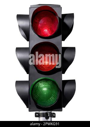 traffic light isolated on white background Stock Photo - Alamy