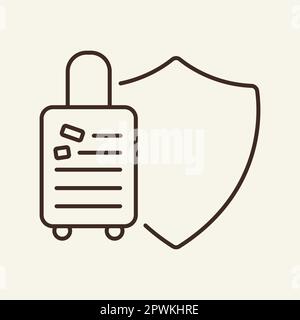 Travel insurance line icon Stock Vector