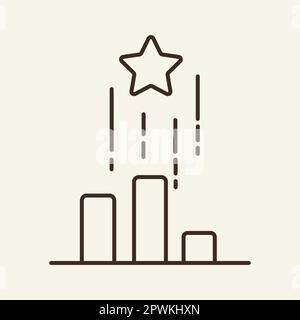 Victory podium line icon Stock Vector