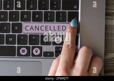 Inspiration showing sign Cancelled, Concept meaning decide or announce that planned event will not take place Stock Photo