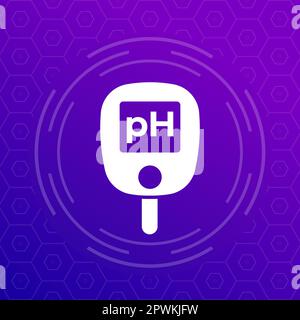 ph meter or tester icon, vector Stock Vector