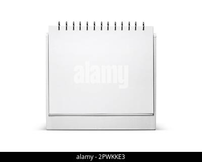 White blank paper desk spiral calendar Stock Photo