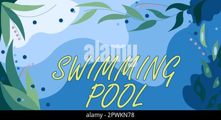 Text showing inspiration Swimming Pool, Word for Structure designed to hold water for leisure activities Stock Photo