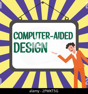 Conceptual display Computer Aided Design, Business showcase CAD industrial designing by using electronic devices Stock Photo