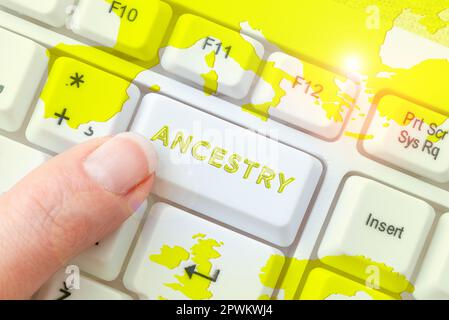 Inspiration showing sign Ancestry, Business idea the history or developmental process of a phenomenon object idea or style Stock Photo