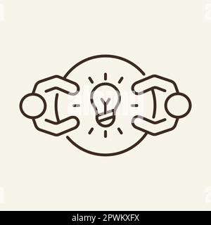 Generating ideas line icon Stock Vector