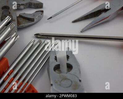 tools metal steel resistant technology work hold tighten loosen Stock Photo
