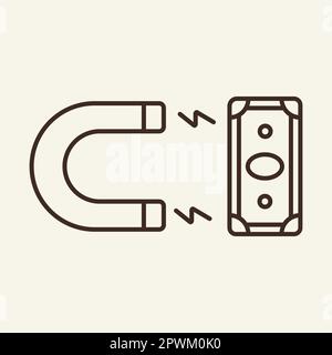 Attracting money line icon Stock Vector