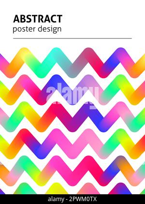 Modern Colorful Zigzag Poster Stock Vector