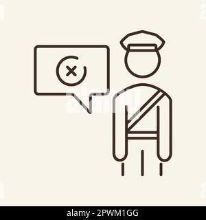 Customs prohibit line icon Stock Vector