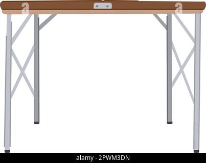 equipment folding table cartoon. comfor metal, empty single equipment folding table sign. isolated symbol vector illustration Stock Vector