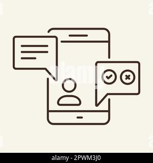 Survey call line icon Stock Vector