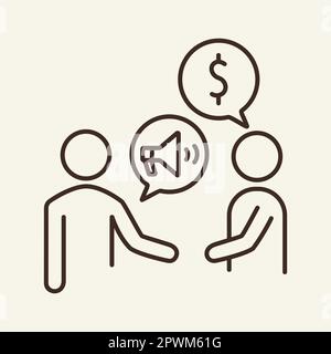 Promotion campaign line icon Stock Vector
