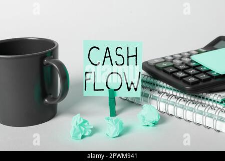 Text showing inspiration Cash Flow, Word Written on Movement of the money in and out affecting the liquidity Stock Photo