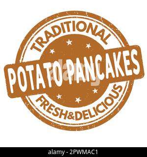 Potato pancakes grunge rubber stamp on white background, vector illustration Stock Vector