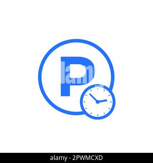 parking time icon on white Stock Vector