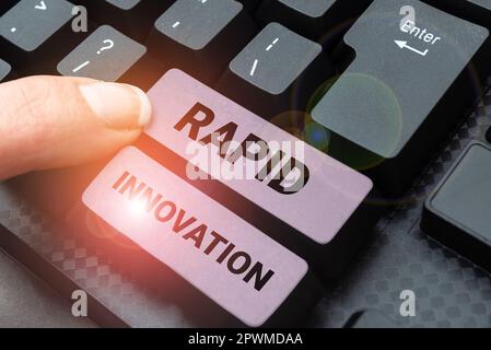 Conceptual caption Rapid Innovation, Word Written on characteristic of a website that search engine algorithms Stock Photo