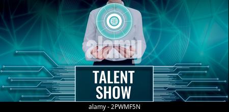 Conceptual caption Talent Show, Business concept Competition of entertainers show casting their performances Stock Photo