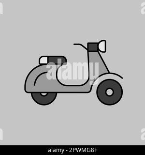 Scooter moped grayscale vector icon. Graph symbol for travel and tourism web site and apps design, logo, app, UI Stock Photo
