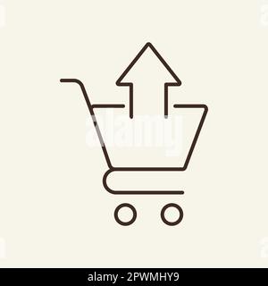 Removing from cart line icon Stock Vector