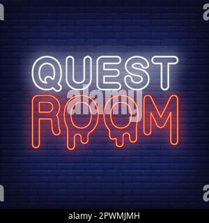 Quest room neon sign Stock Vector