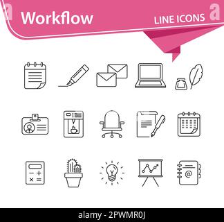 Workflow icon set Stock Vector