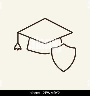 Education insurance line icon Stock Vector