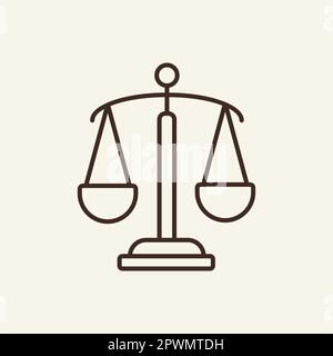 Scales line icon Stock Vector