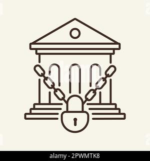 Arrested bank line icon Stock Vector