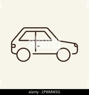 Car line icon Stock Vector
