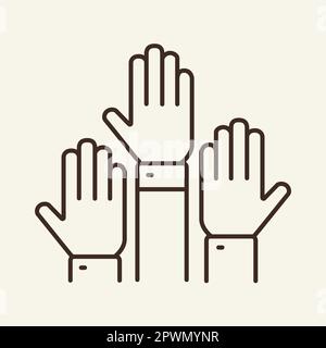 Vote line icon Stock Vector