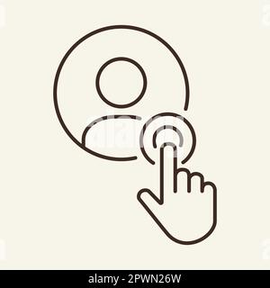 Employee selection line icon Stock Vector
