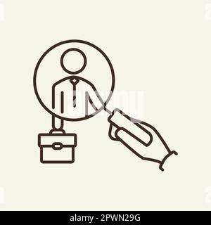 HR line icon Stock Vector