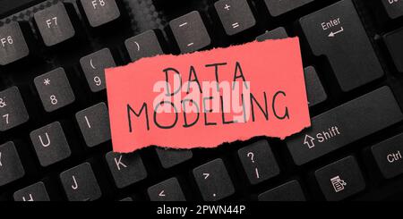 Sign displaying Data Modeling, Business showcase process of transferring data between data storage systems Stock Photo